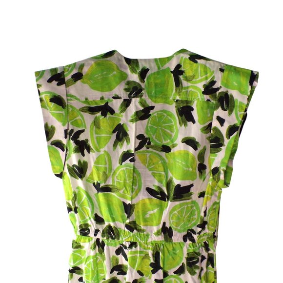 🆕 STEVE MADDEN Amanda Lime Print Maxi Cotton Dress X-Small - Picture 6 of 8